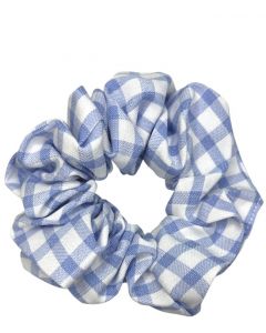 JA-NI Hair Accessories - Hair Scrunchies, The Blue Wide Checkered